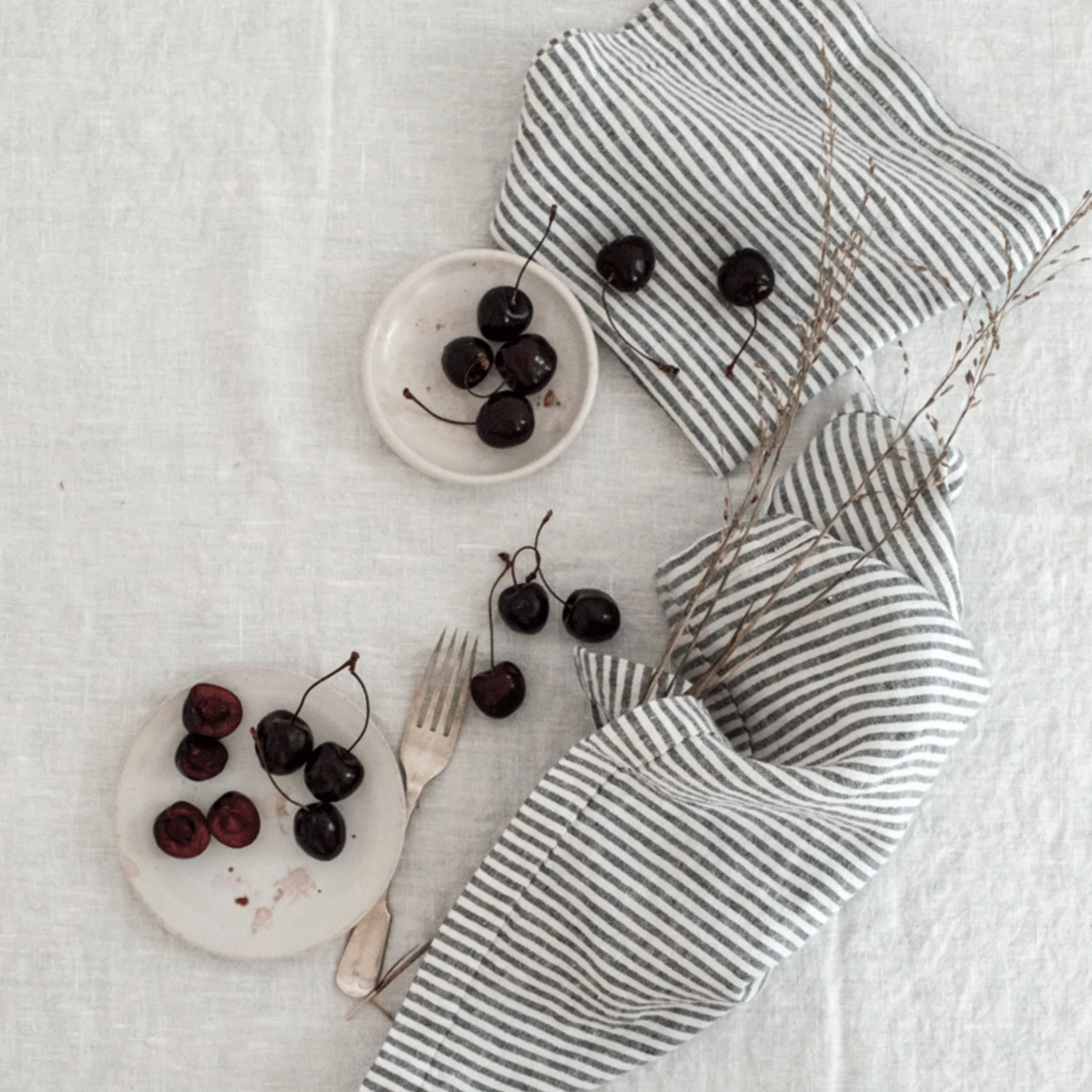 Thin Black Stripes Linen Napkins Set of 2 - Image 3