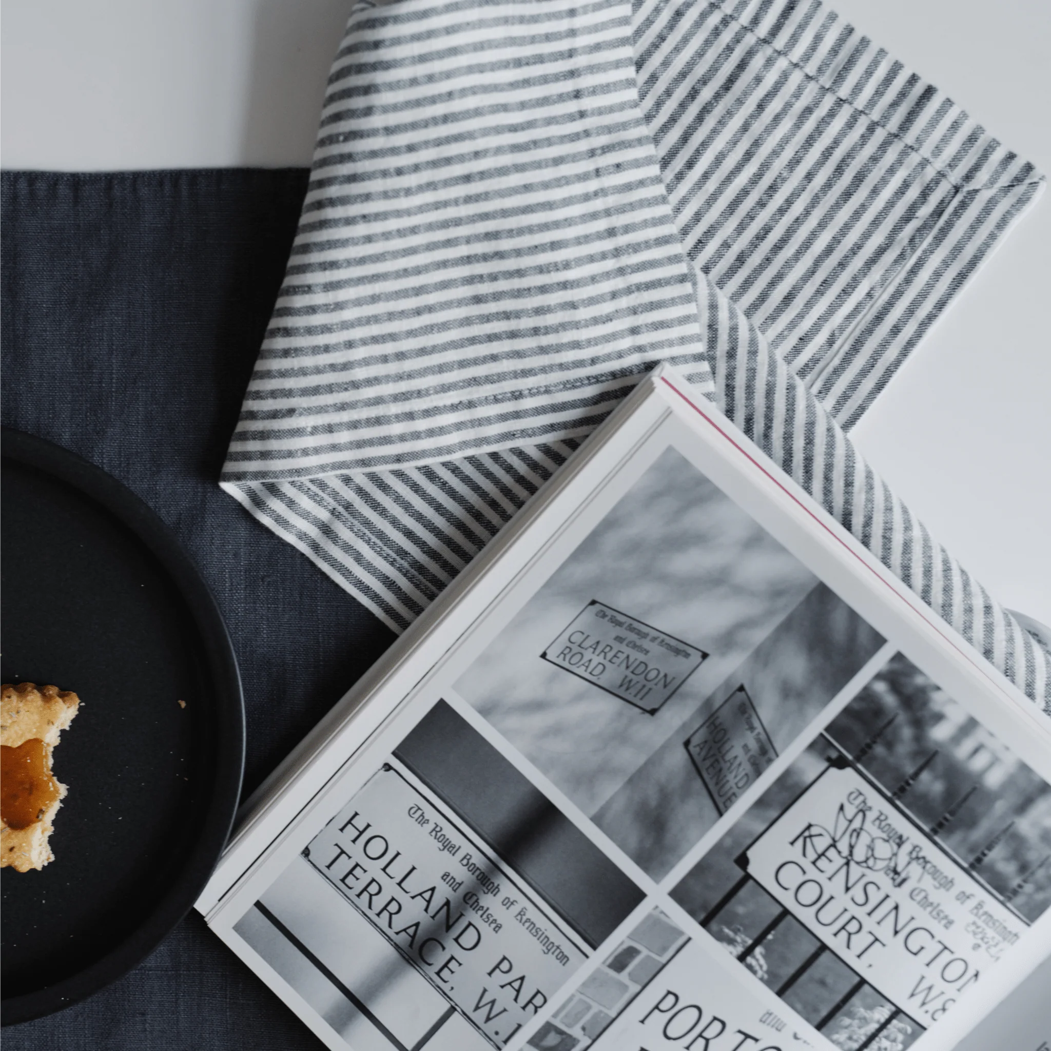 Thin Black Stripes Linen Napkins Set of 2 - Image 4