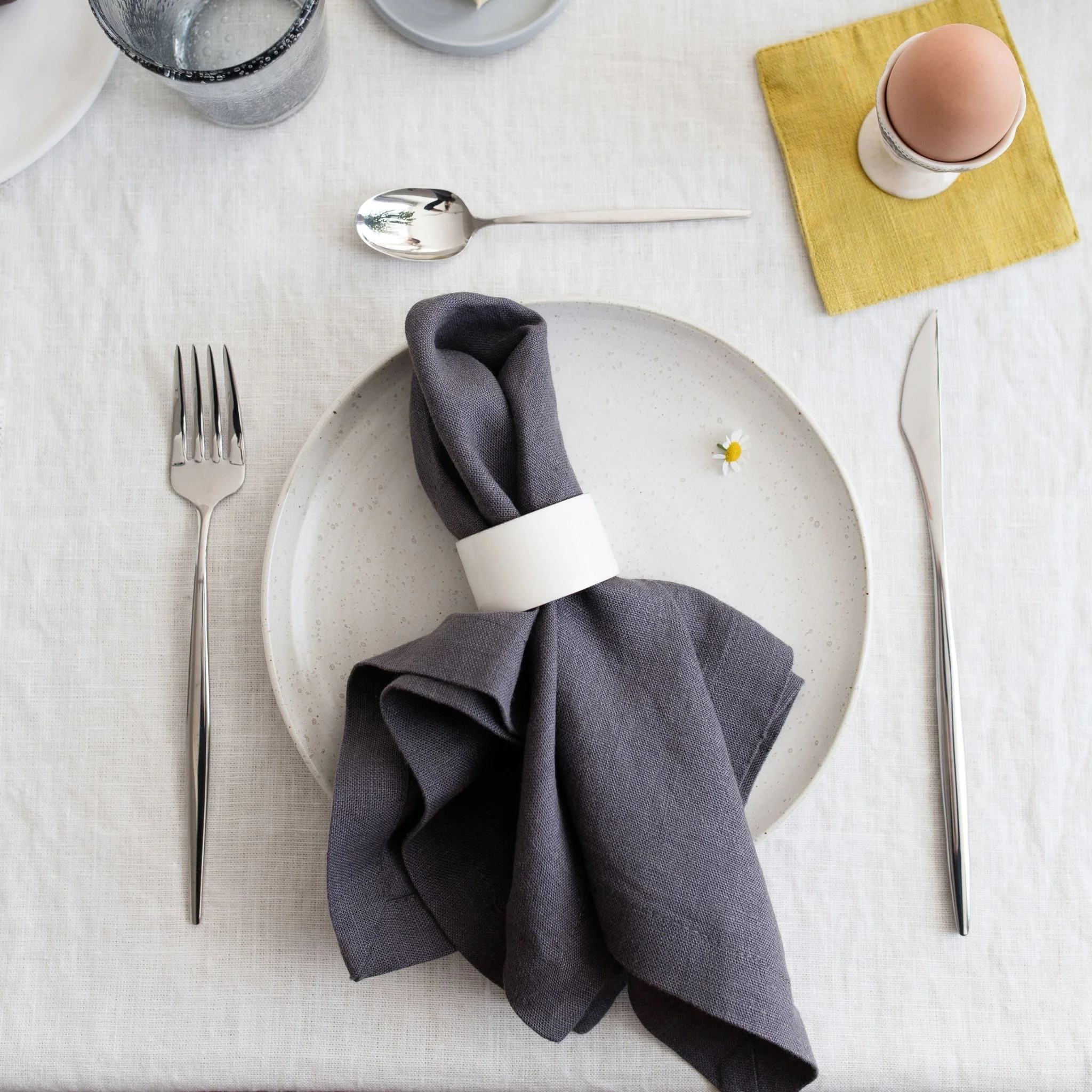 LIMITED EDITION Dark Grey Linen Napkins Set of 2 - Image 2