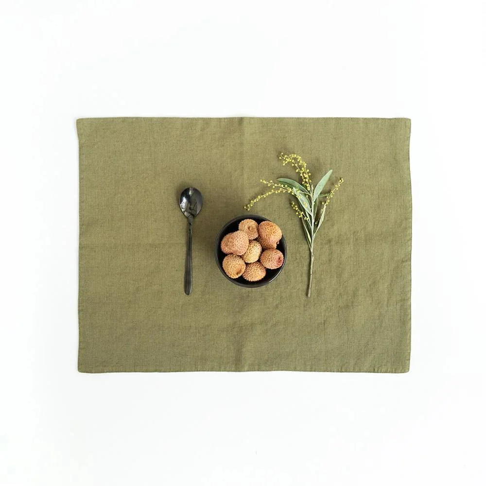 Martini Olive Linen Placemat