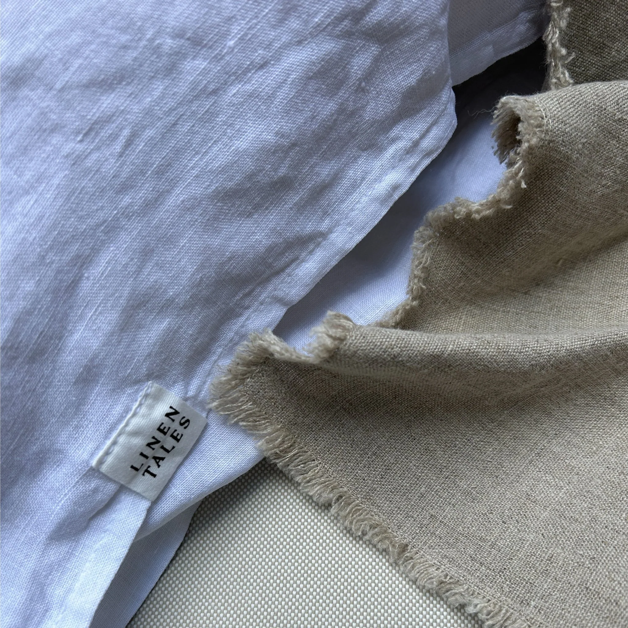 Natural Linen Table Runner with Fringes - Image 4
