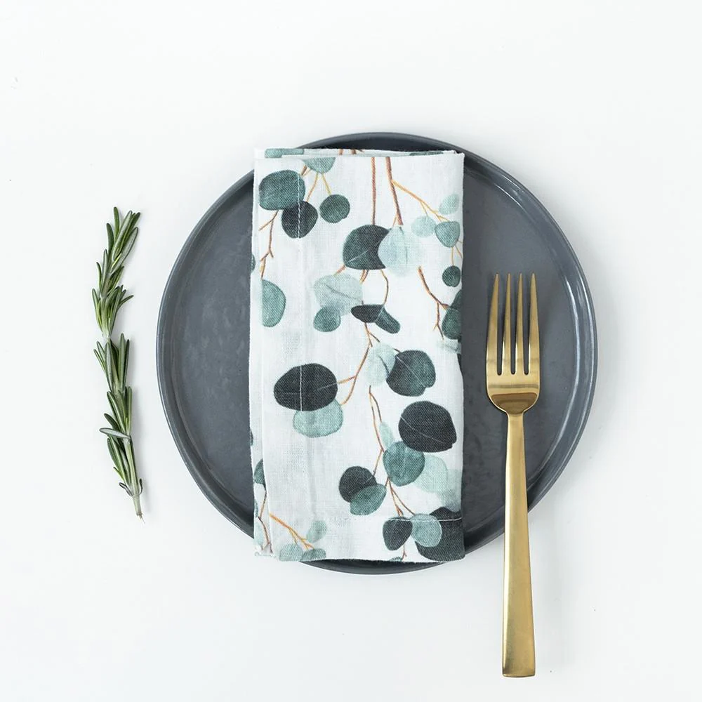 LIMITED EDITION Eucalyptus Linen Napkins Set of 2