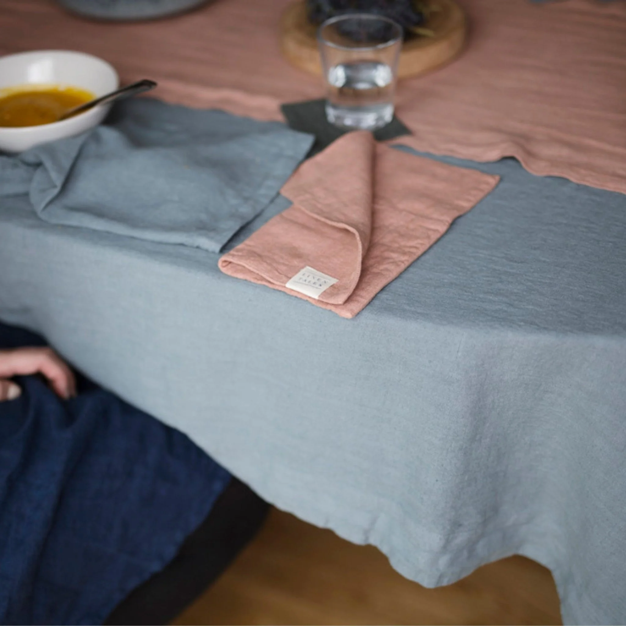 Blue Fog Linen Tablecloth - Image 4