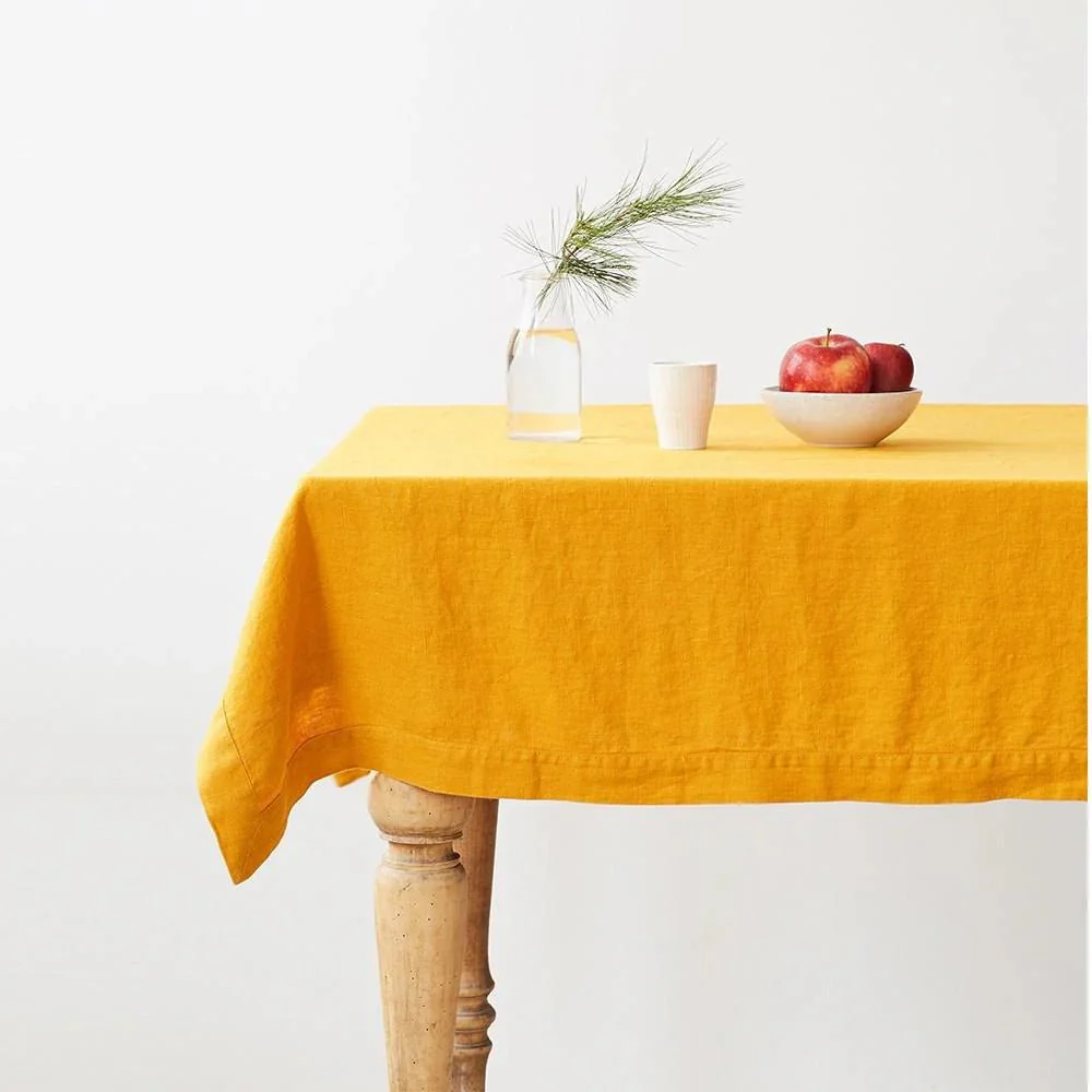 LIMITED EDITION Mustard Linen Tablecloth