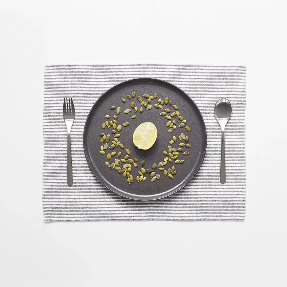 Thin Black Stripes Linen Placemat