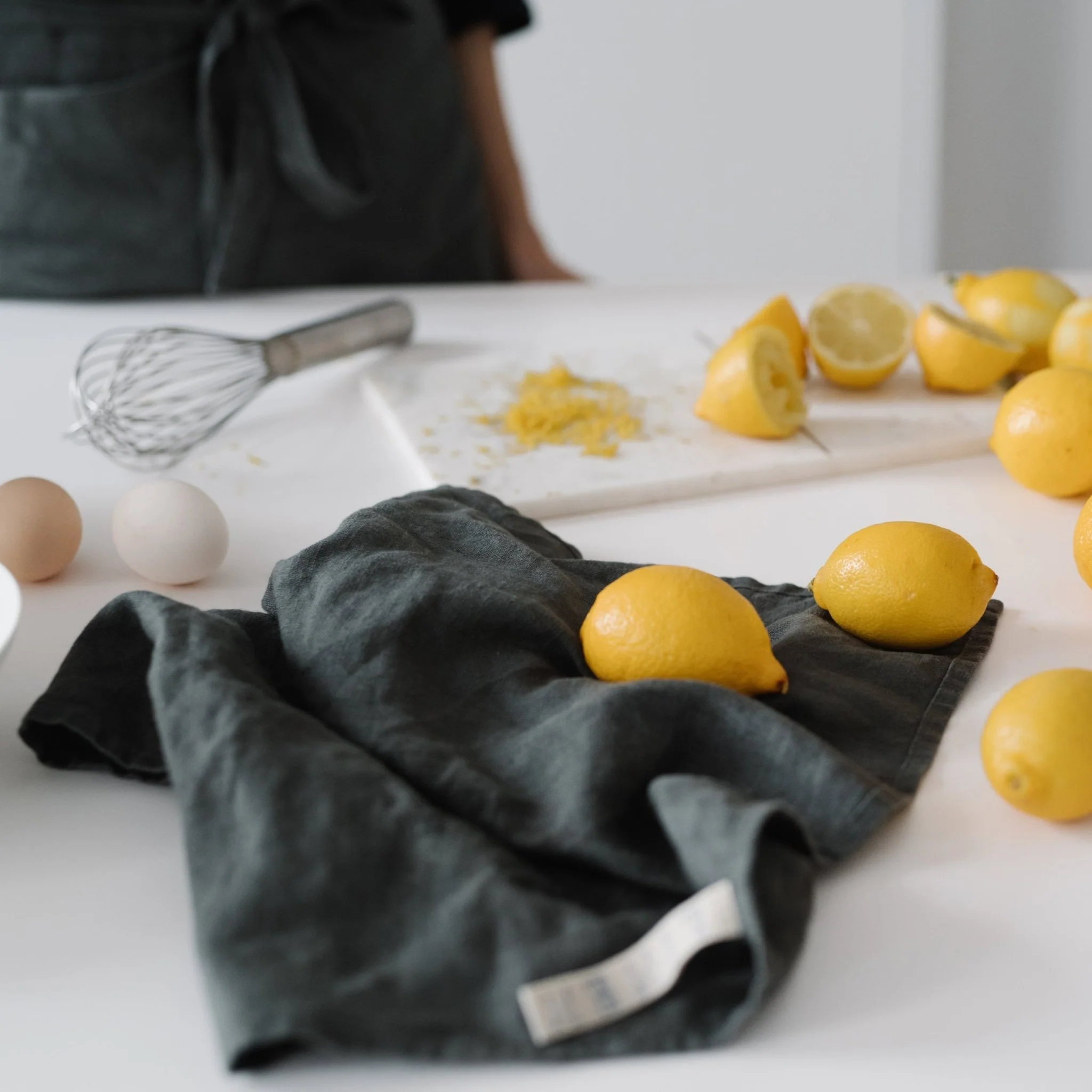 Forest Green Linen Kitchen Towel - Image 3