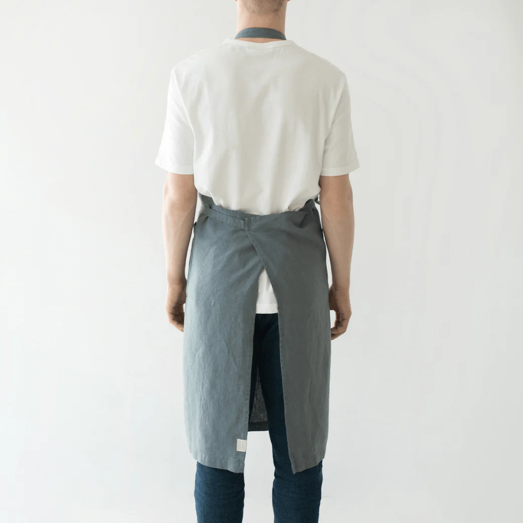 Blue Fog Linen Chef Apron - Image 3