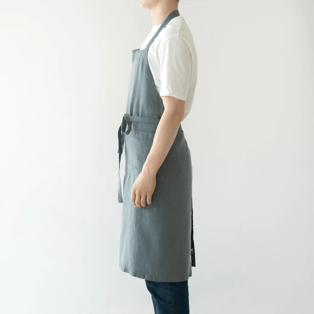 Blue Fog Linen Chef Apron - Image 4
