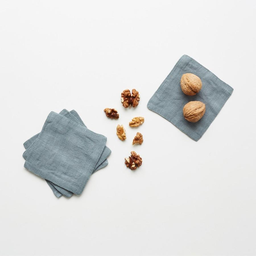 Blue Fog Linen Coasters Set of 4