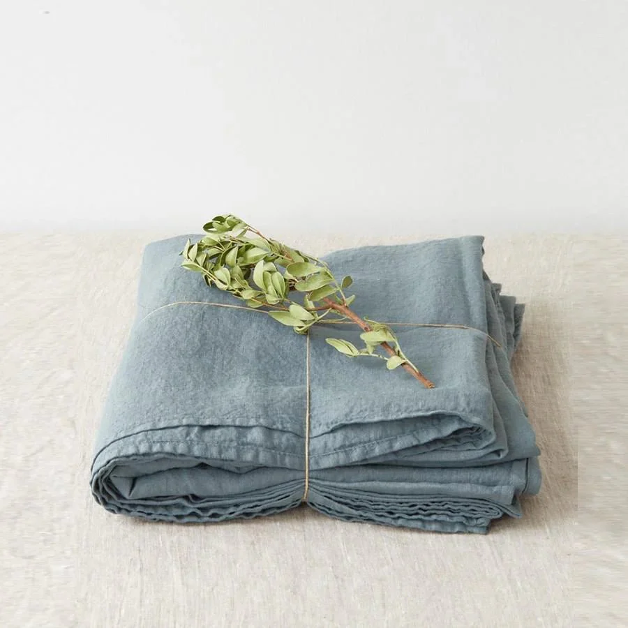 Blue Fog Linen Flat Sheet
