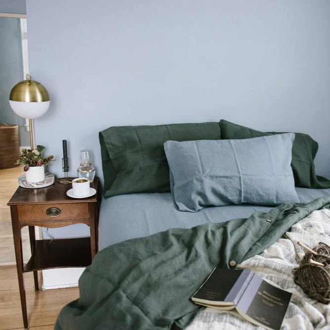 Blue Fog Linen Flat Sheet - Image 2