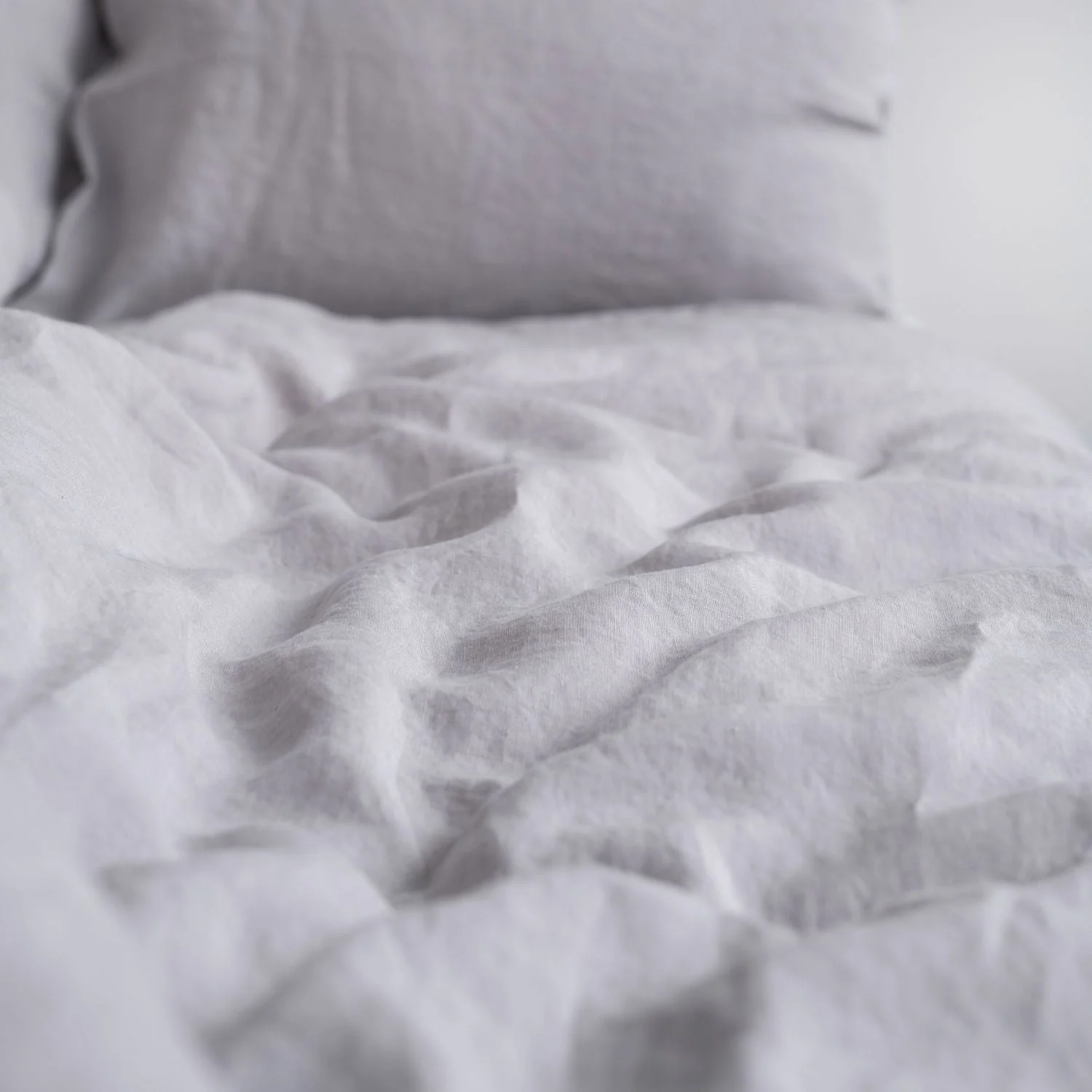 Light Grey Linen Duvet Cover Set - Image 5