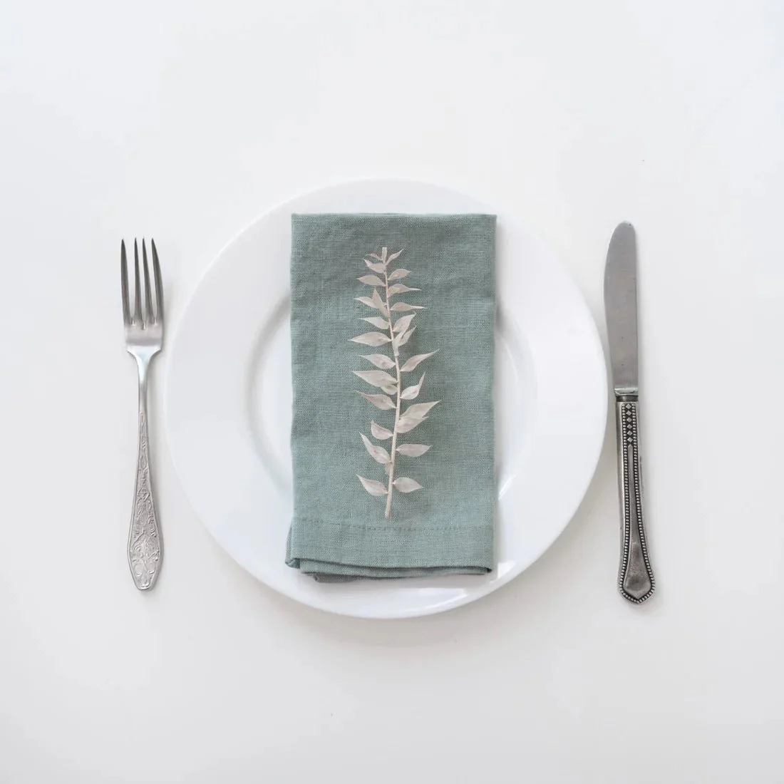 Green Milieu Linen Napkins Set of 2