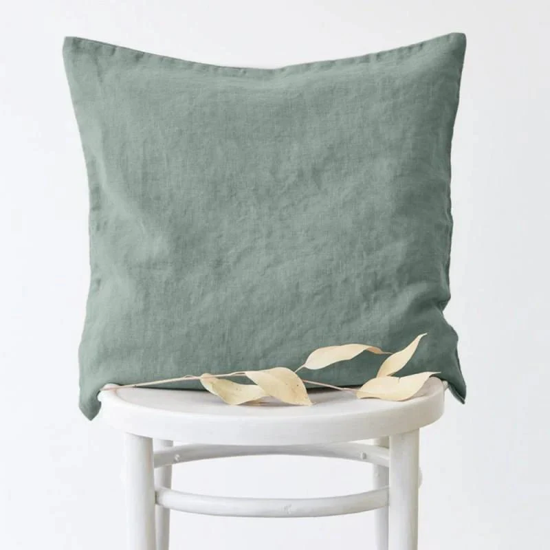 Green Milieu Linen Cushion Cover