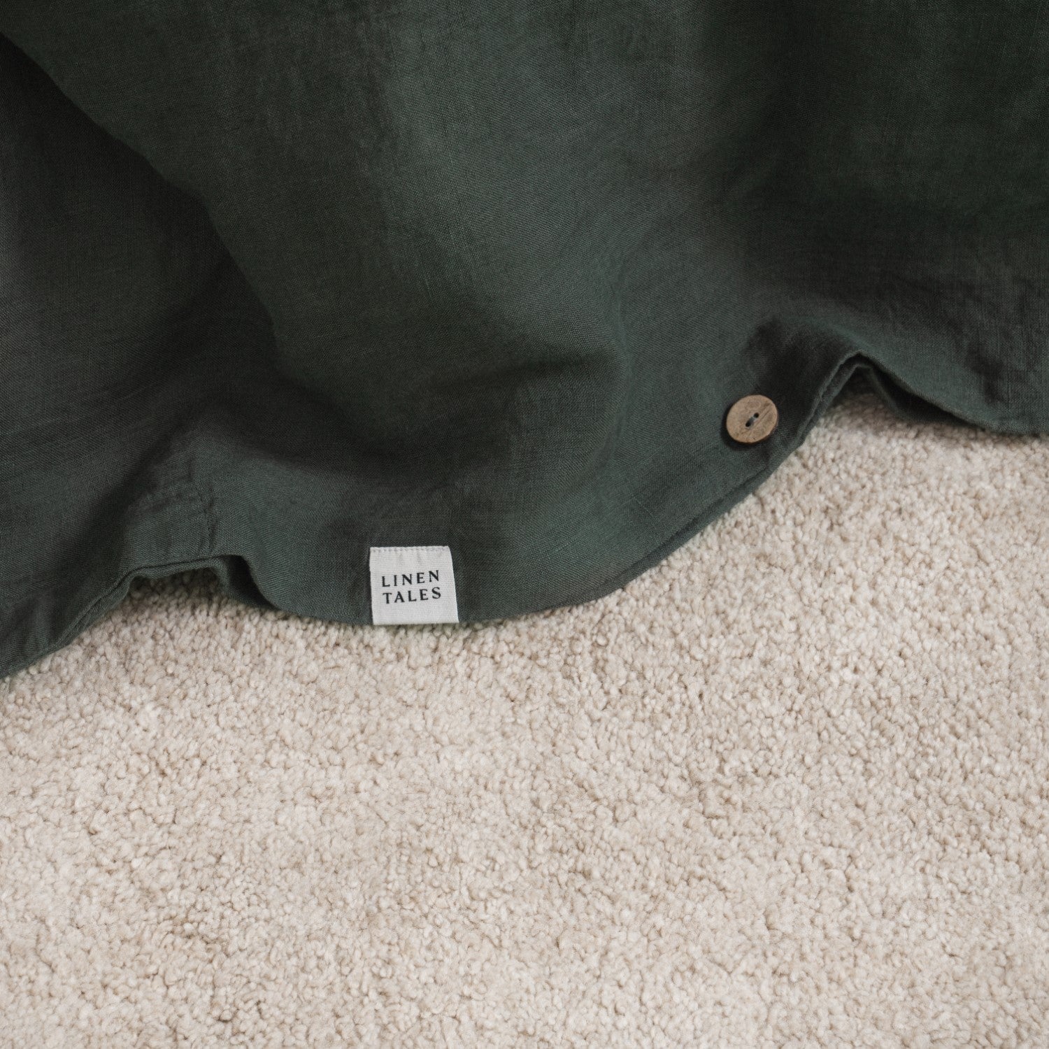 Forest Green Linen Duvet Cover - Image 3