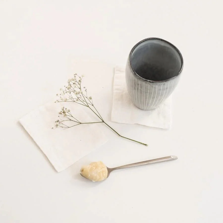Off-White Linen Coasters Set of 4
