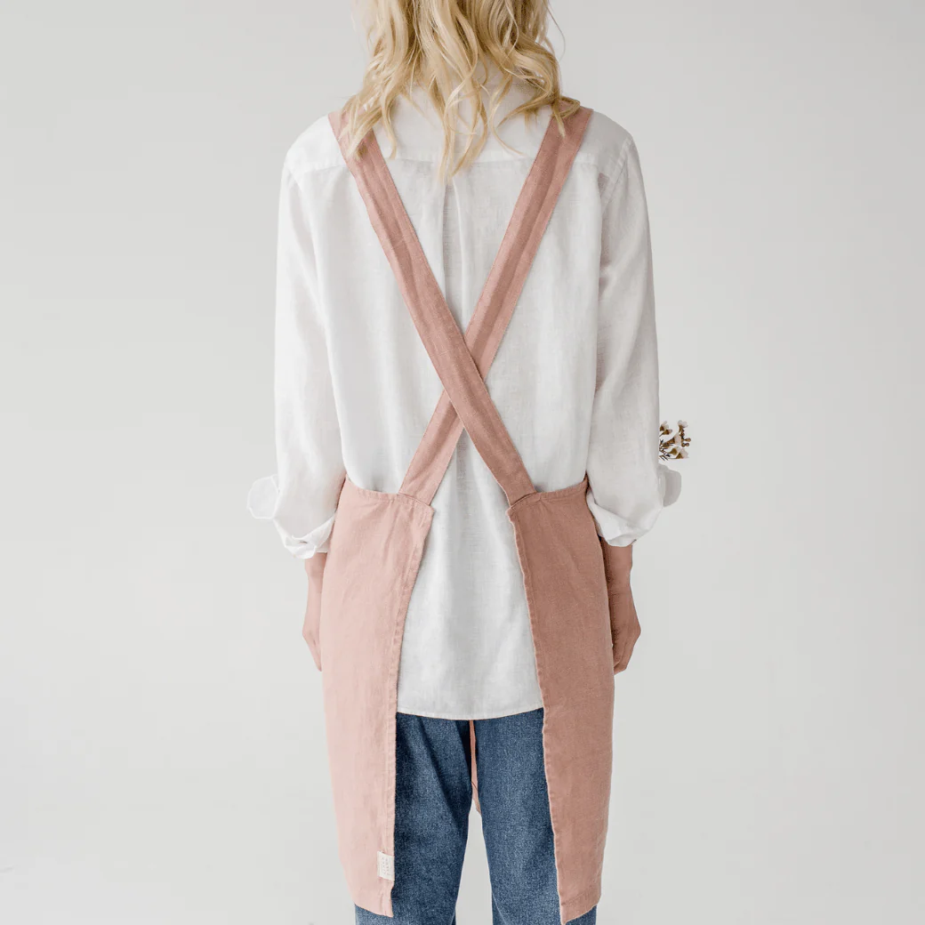 Cafe Creme Linen Crossback Apron - Image 2