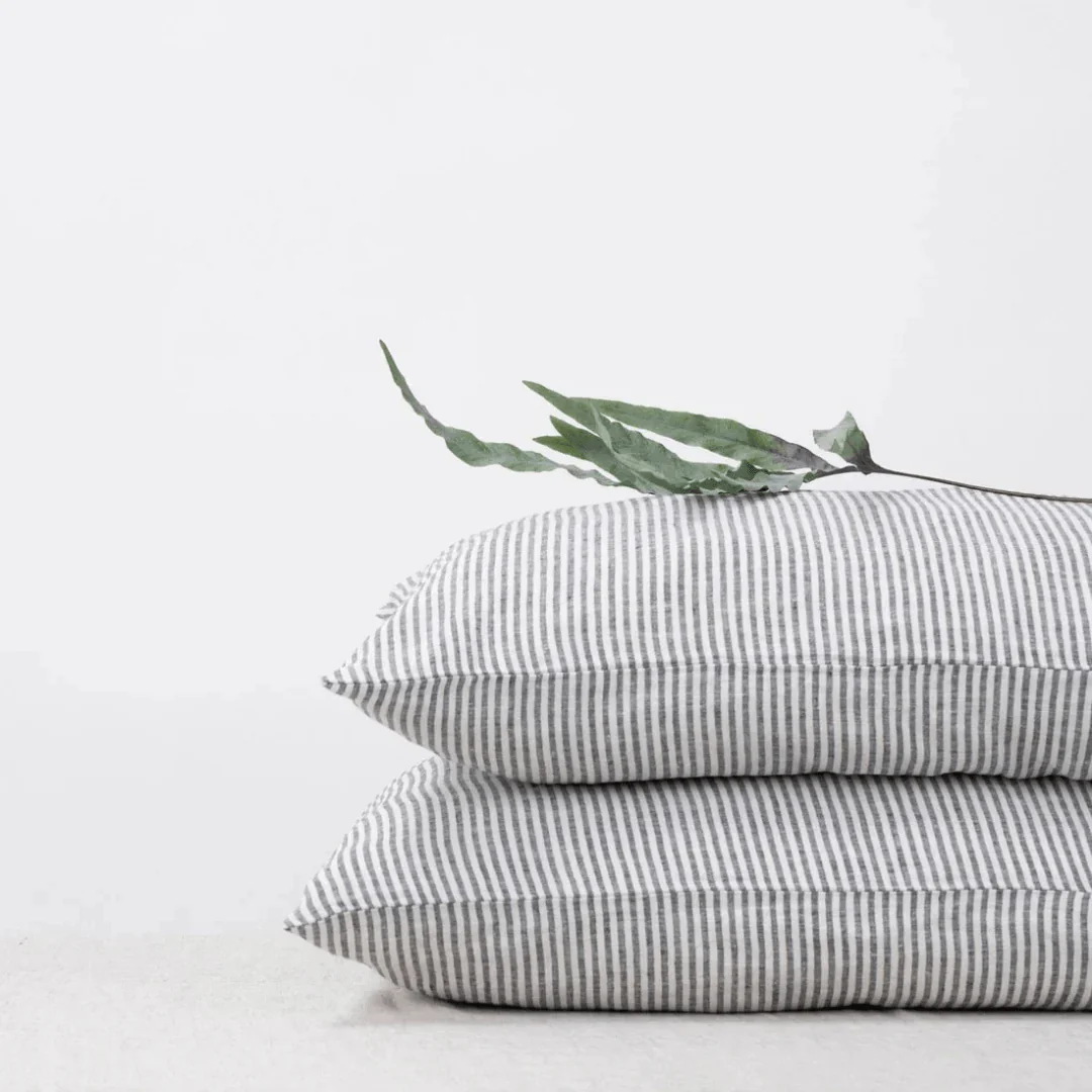 Thin Black Stripes Linen Pillowcase