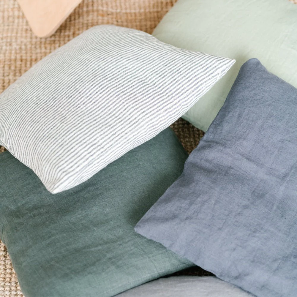 Thin Black Stripes Linen Pillowcase - Image 5
