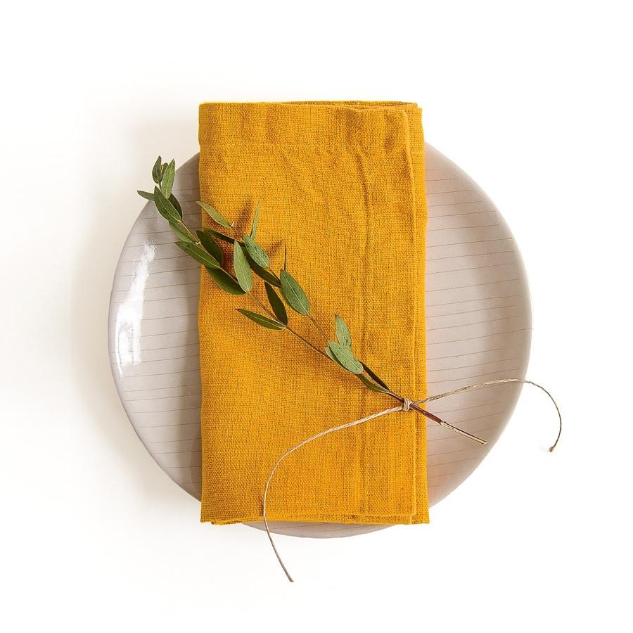 LIMITED EDITION Mustard Linen Napkins Set of 2