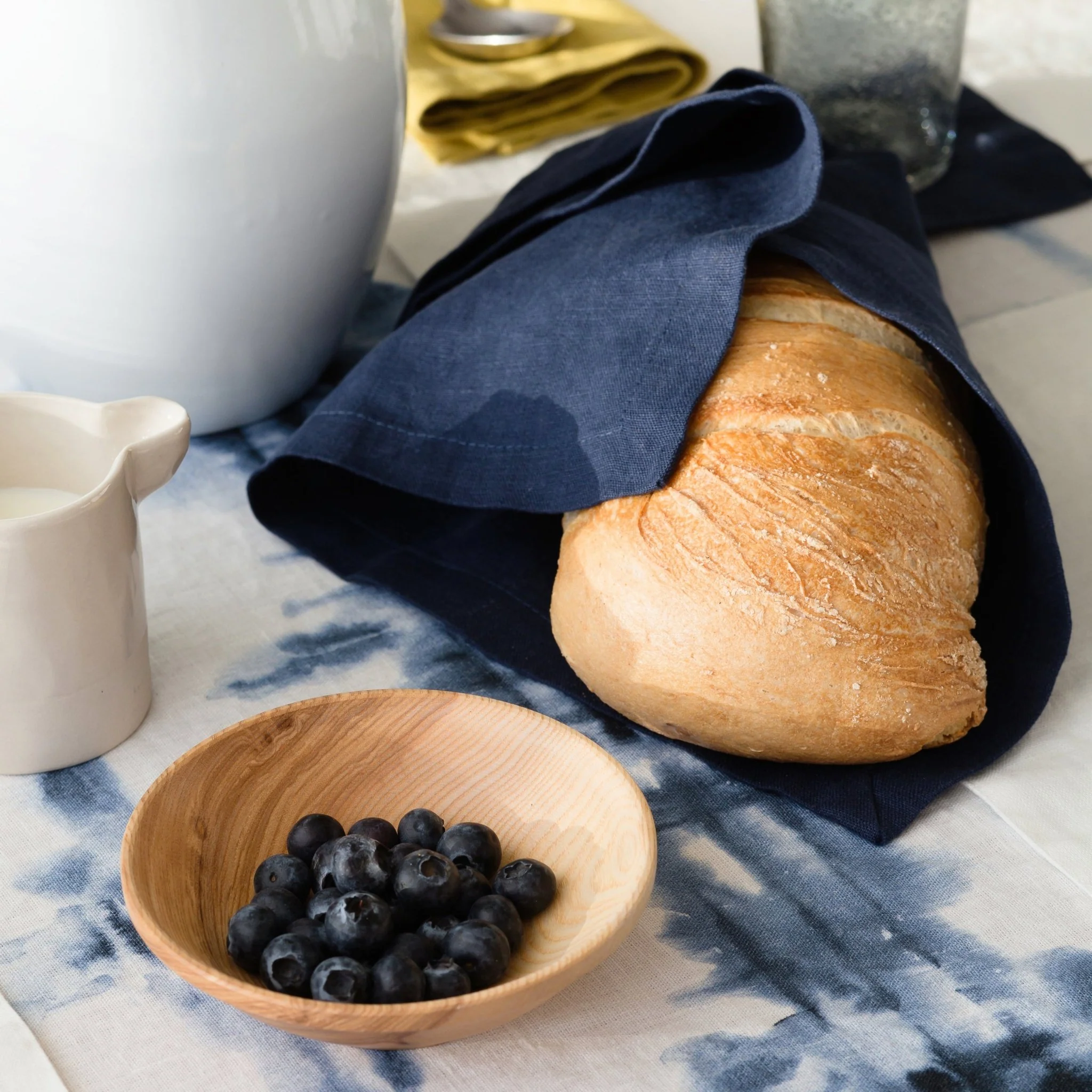Navy Linen Napkins Set of 2 - Image 2
