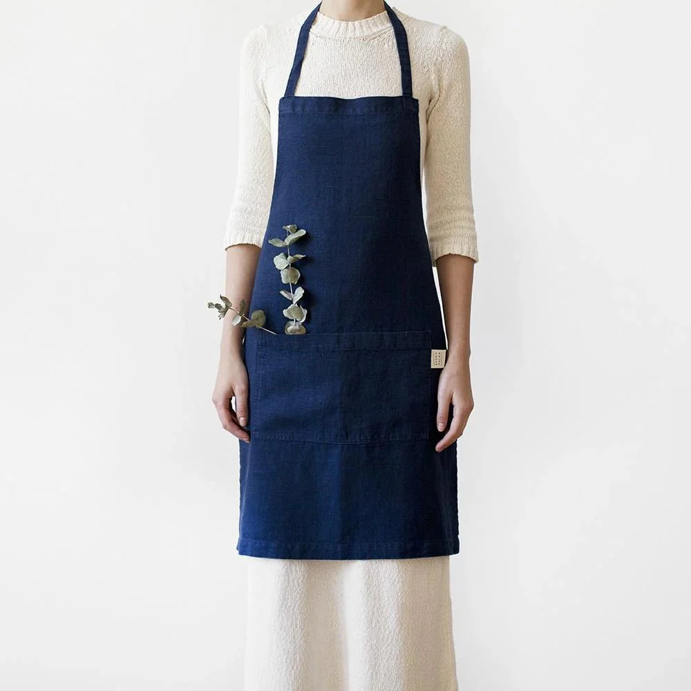 Navy Linen Daily Apron
