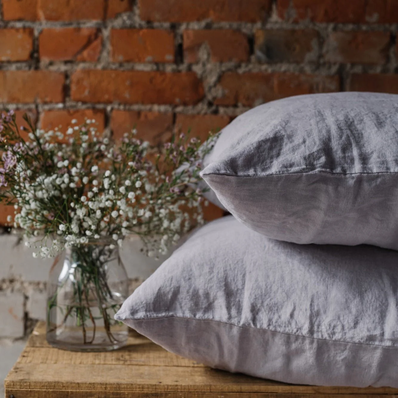 Light Grey Linen Pillowcase - Image 3