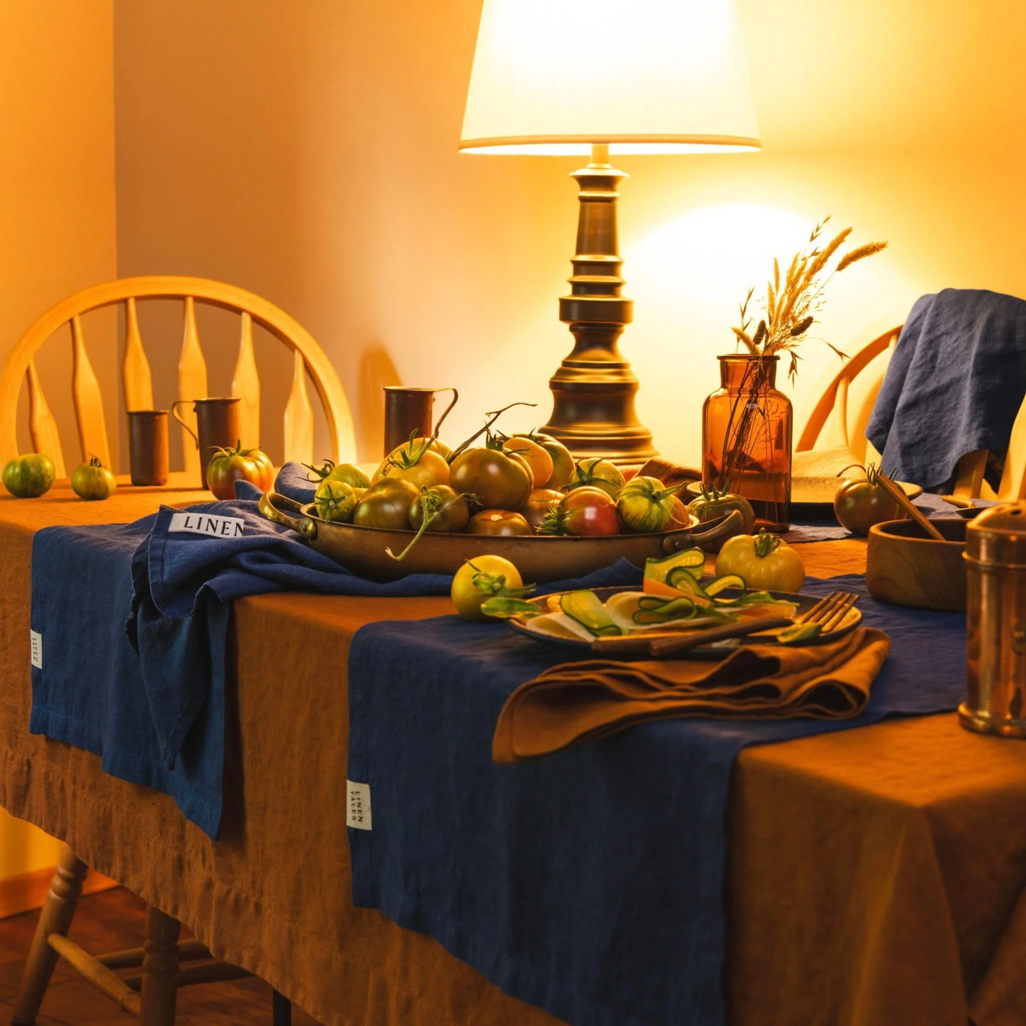 Navy Linen Table Runner - Image 3