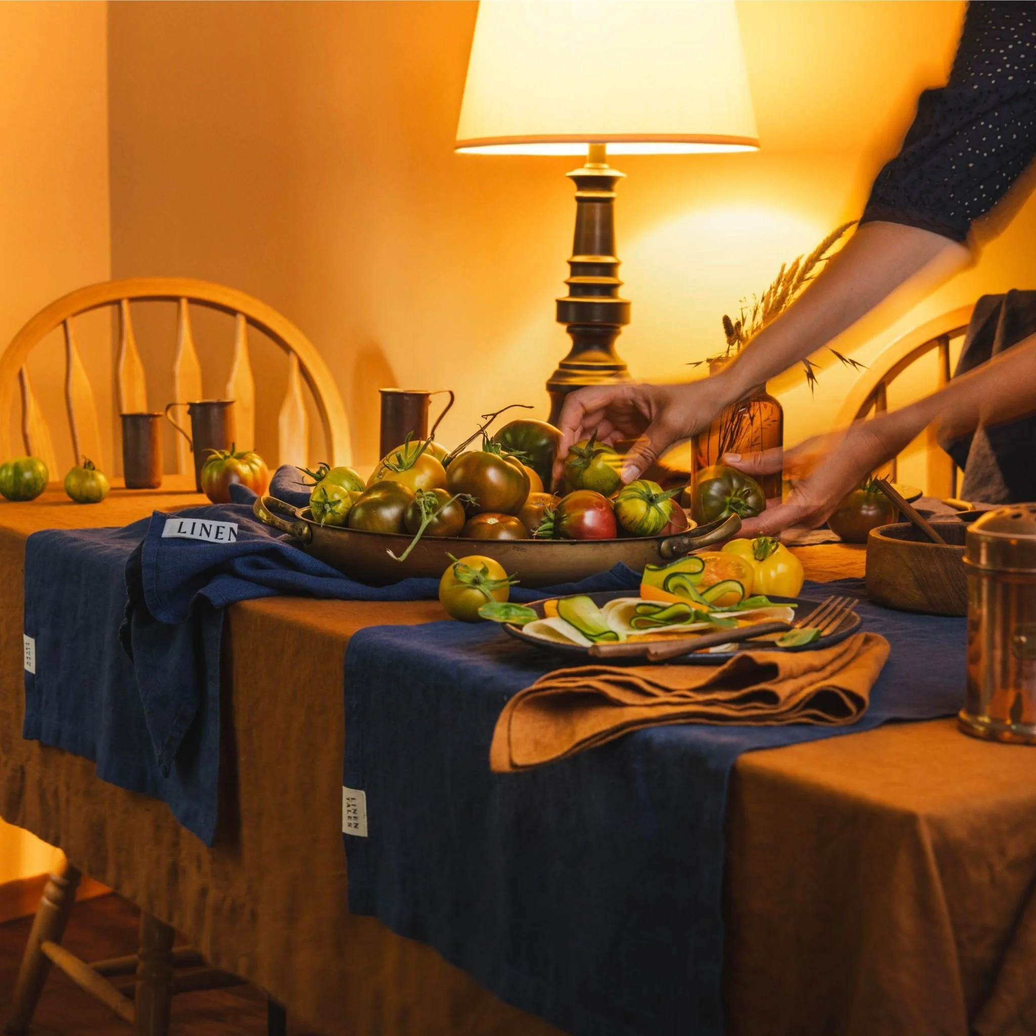 Navy Linen Table Runner - Image 4