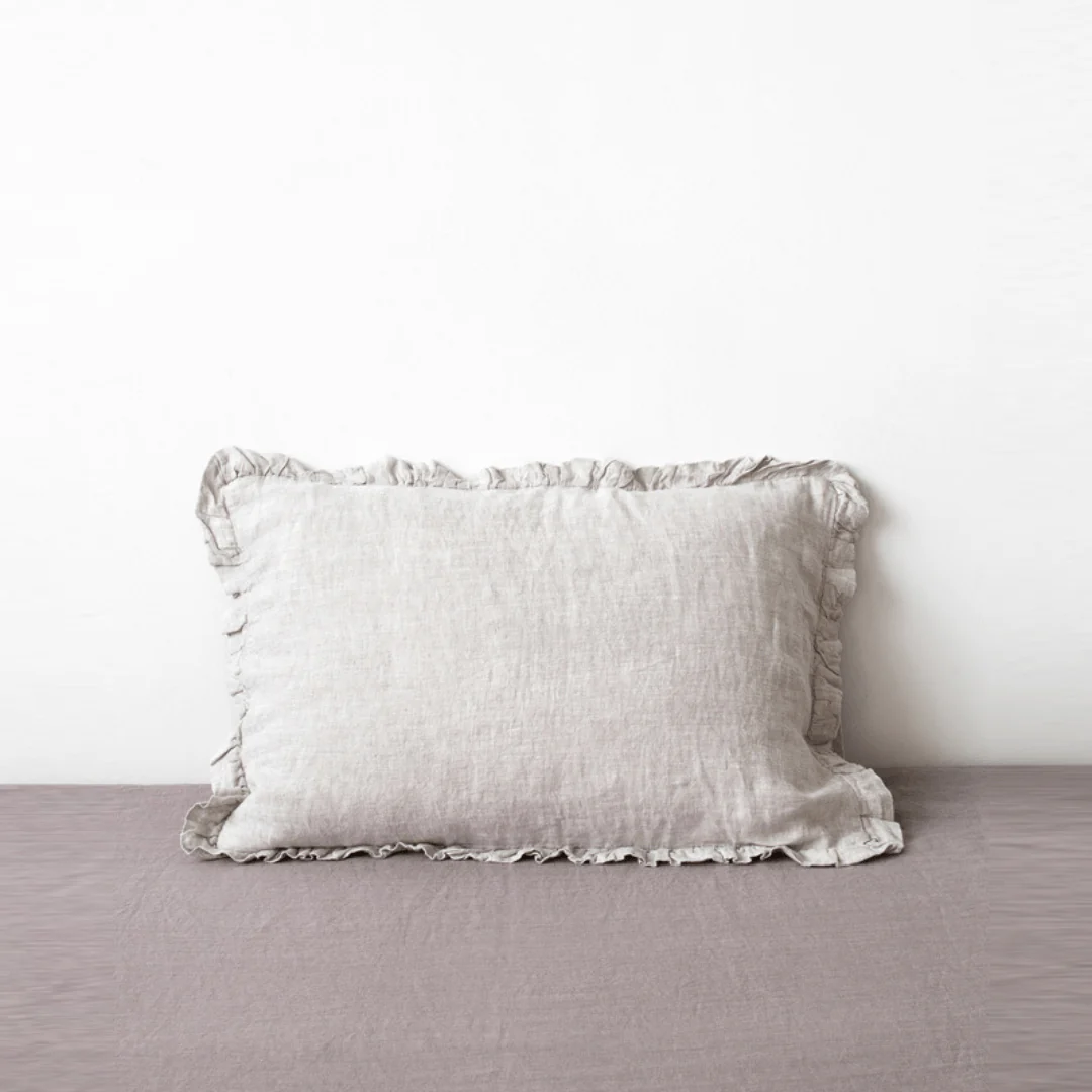 Melange Linen Pillowcase with Frills