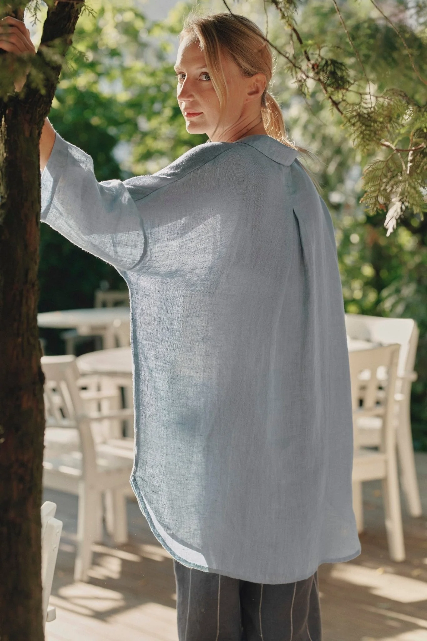 Allure Linen Oregano Shirt - Image 3