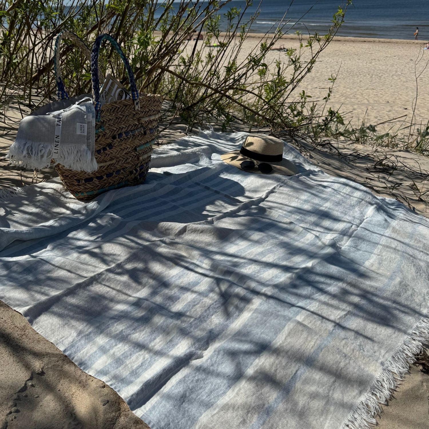 Allure Stripe Linen Blanket - Image 4