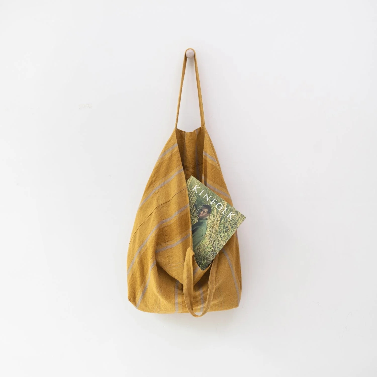 Amber Bronze Stripes Linen Big Bag - Image 2