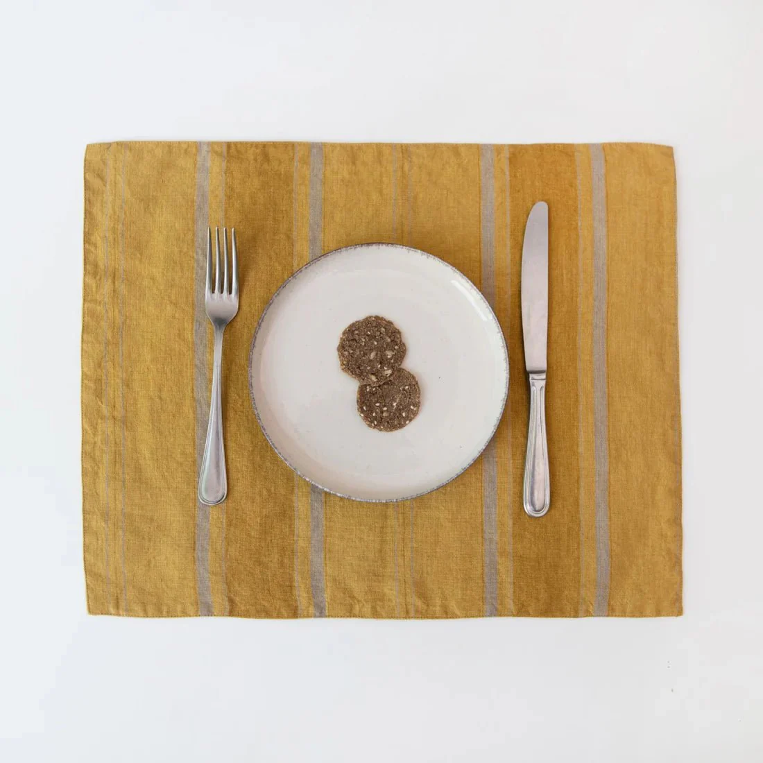 Amber Bronze Stripes Linen Placemat