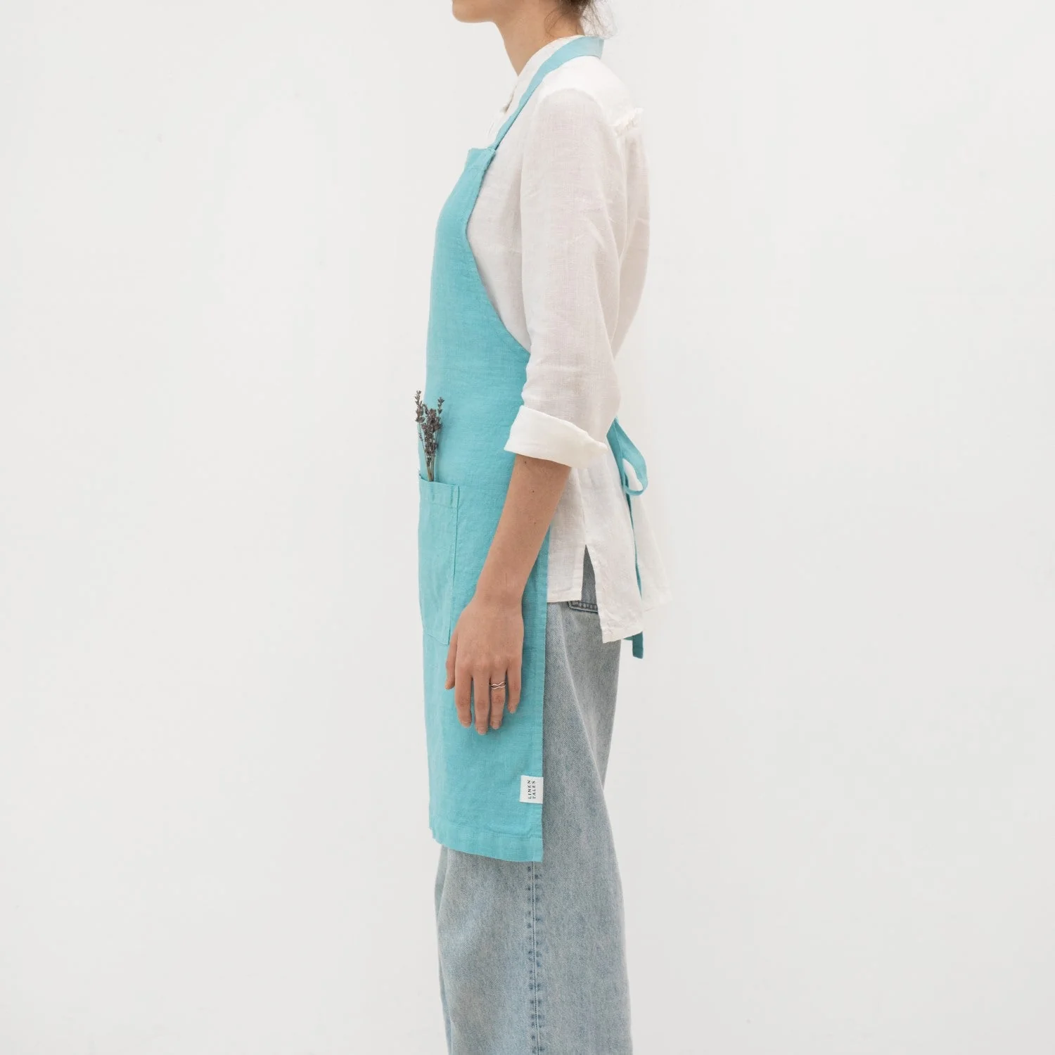 LIMITED EDITION Coastal Blue Linen Daily Apron - Image 2
