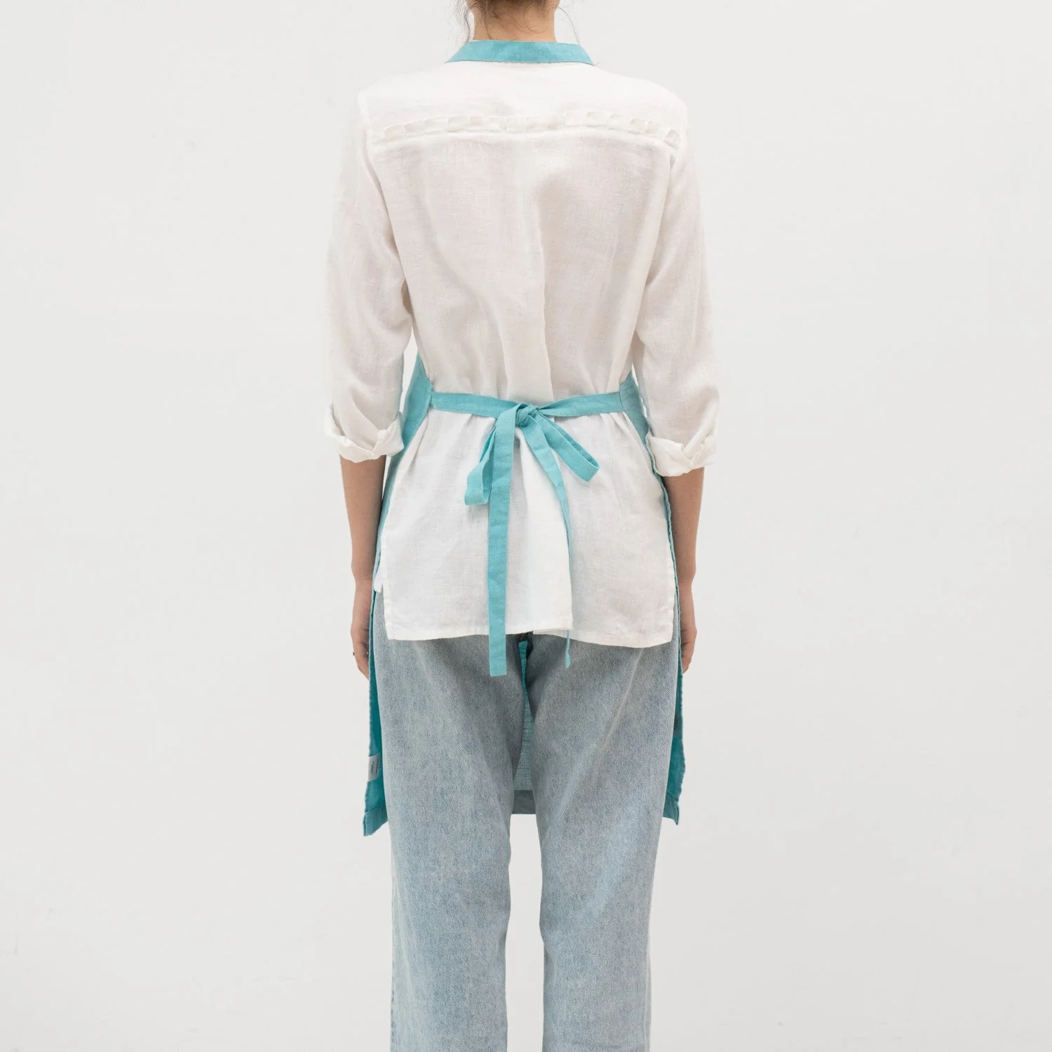 LIMITED EDITION Coastal Blue Linen Daily Apron - Image 3