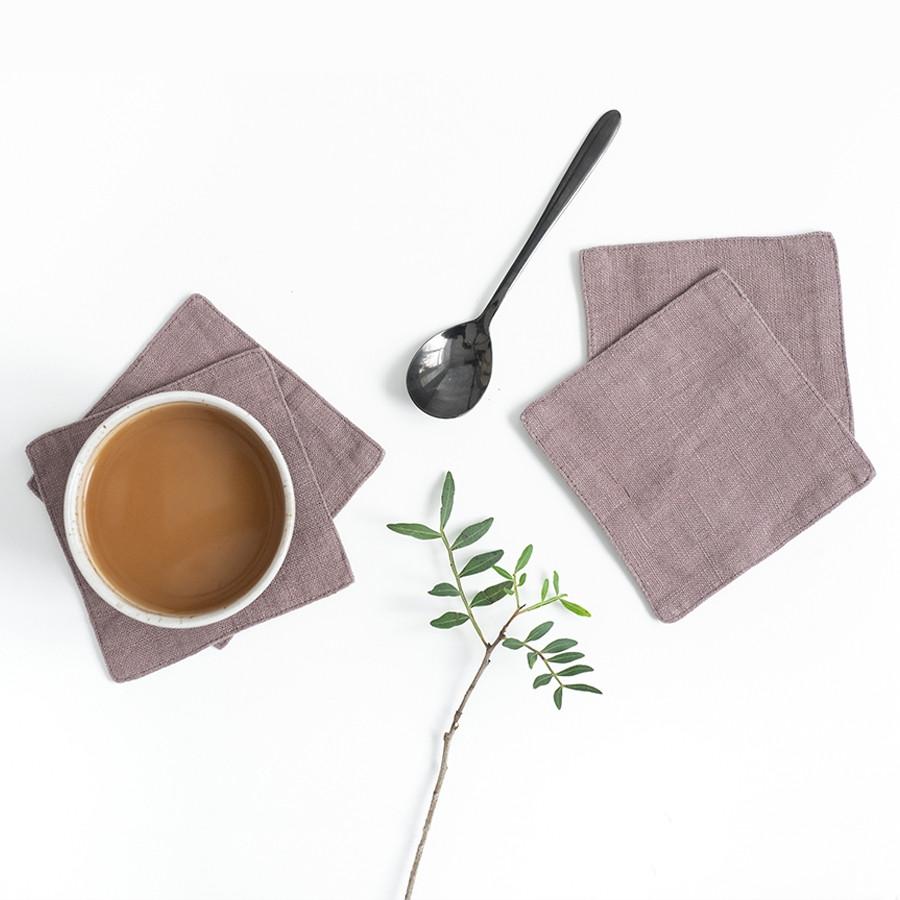 Ashes of Roses Linen Coasters Set of 4