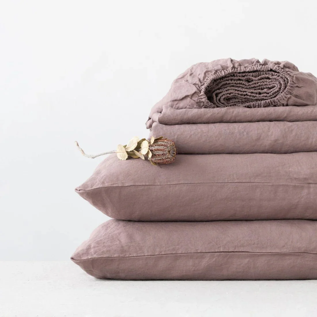 Ashes of Roses Linen Sheet Set