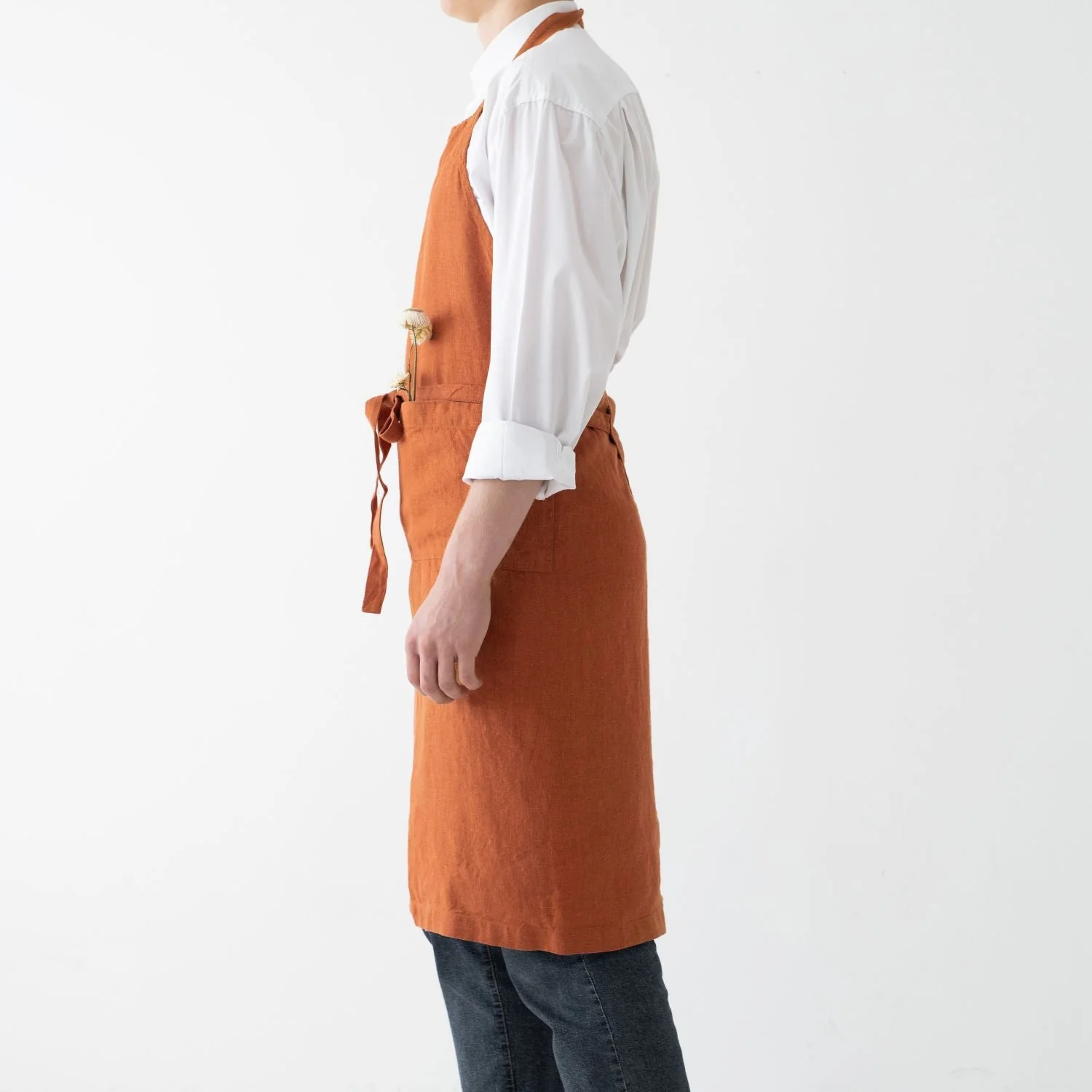 Baked Clay Linen Chef Apron - Image 2