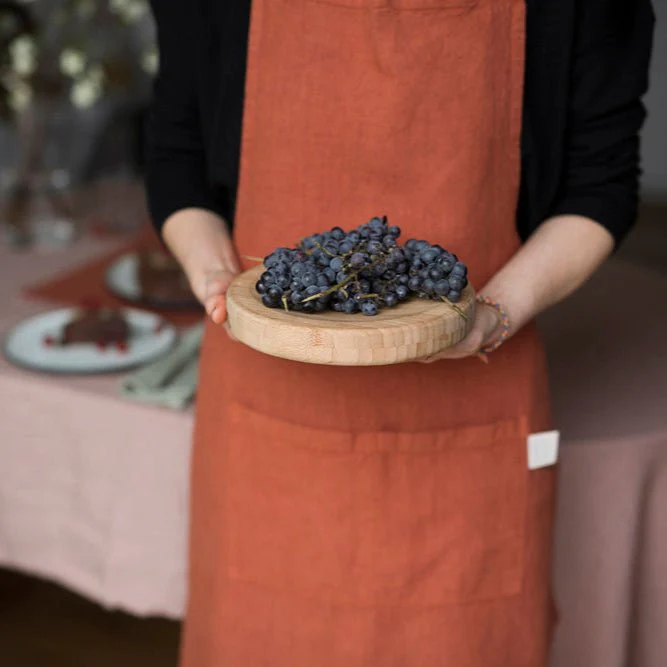 Baked Clay Linen Daily Apron - Image 2