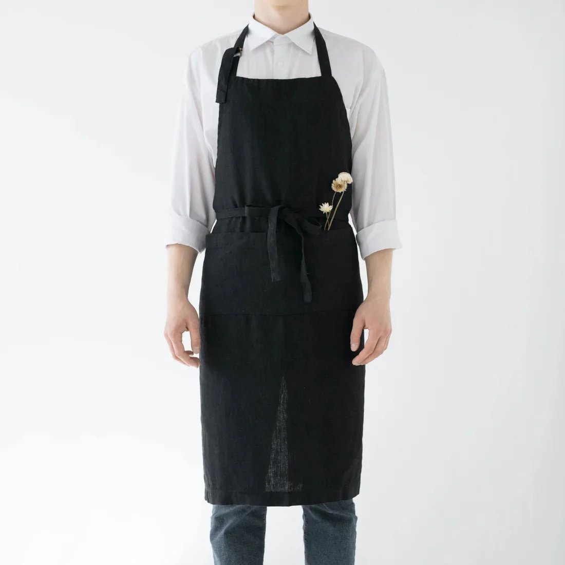 LIMITED EDITION Black Linen Chef Apron