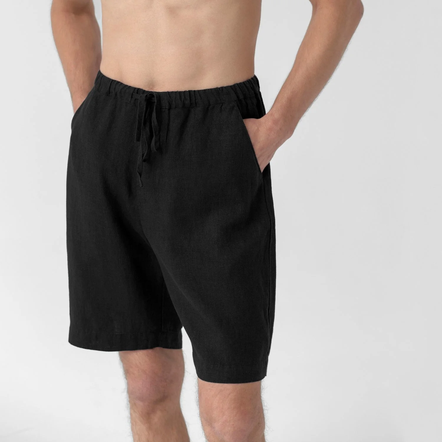 Black Linen Fern Pyjama Set - Image 4