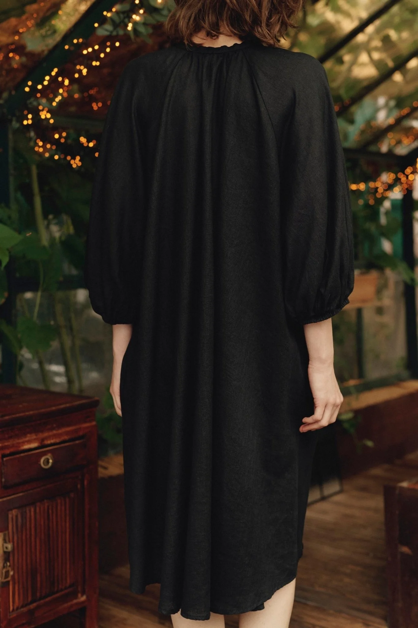 Black Linen Mahina Dress - Image 3