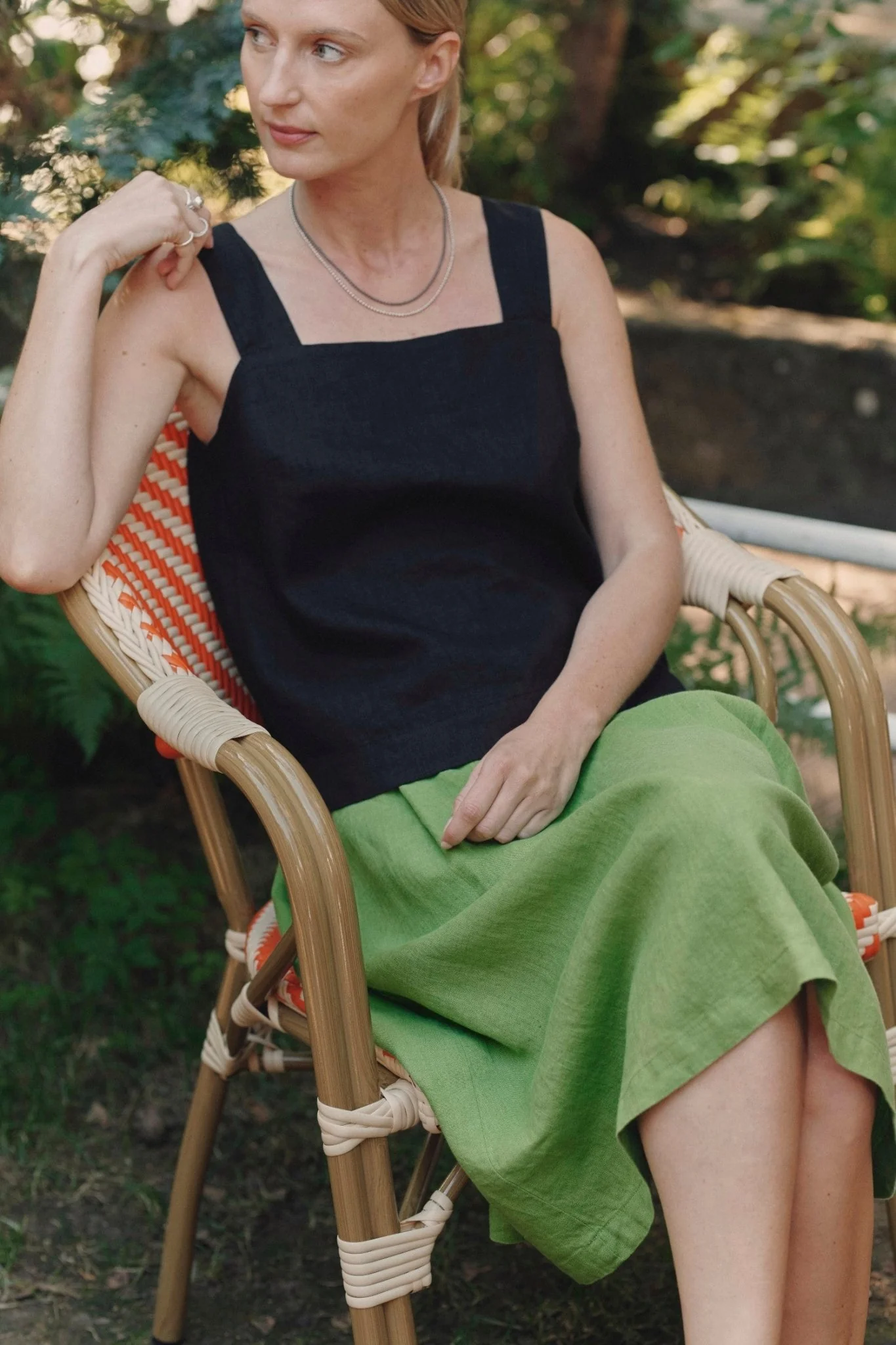 Black Linen Polka Top - Image 3