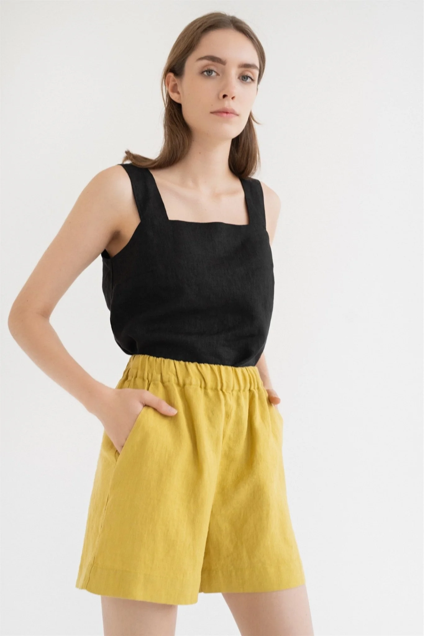 Black Linen Polka Top - Image 5
