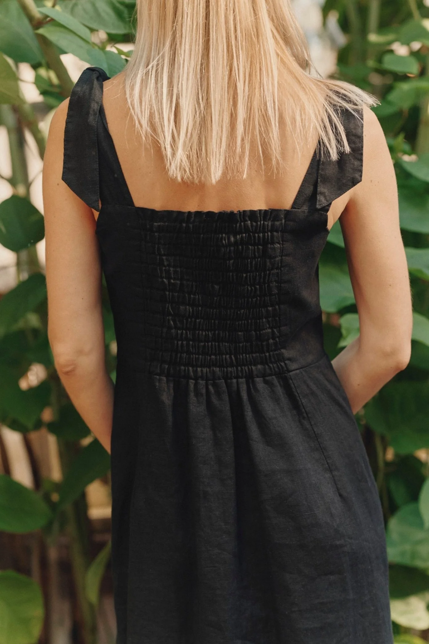 Black Linen Rumba Dress - Image 3