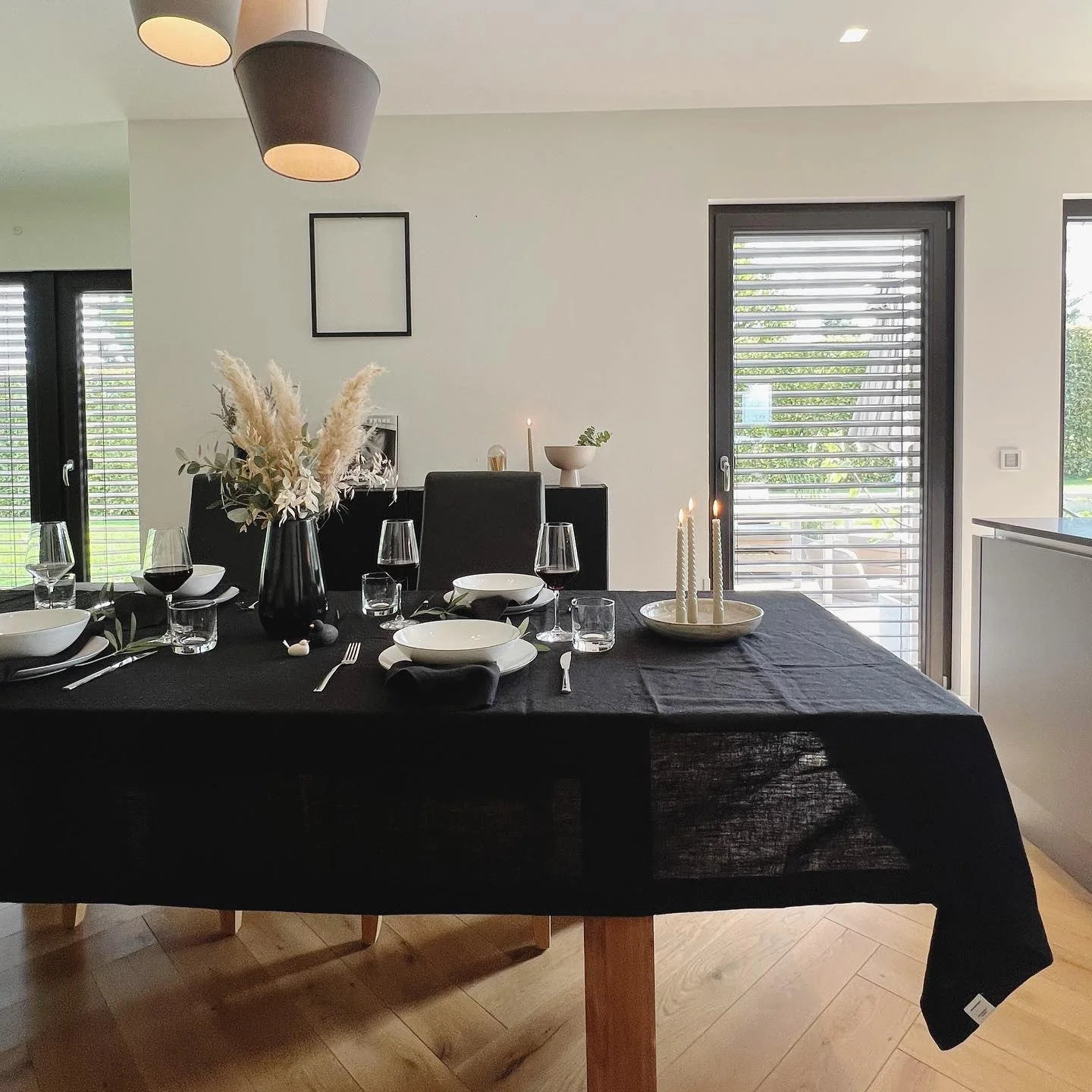 LIMITED EDITION Black Linen Tablecloth - Image 2