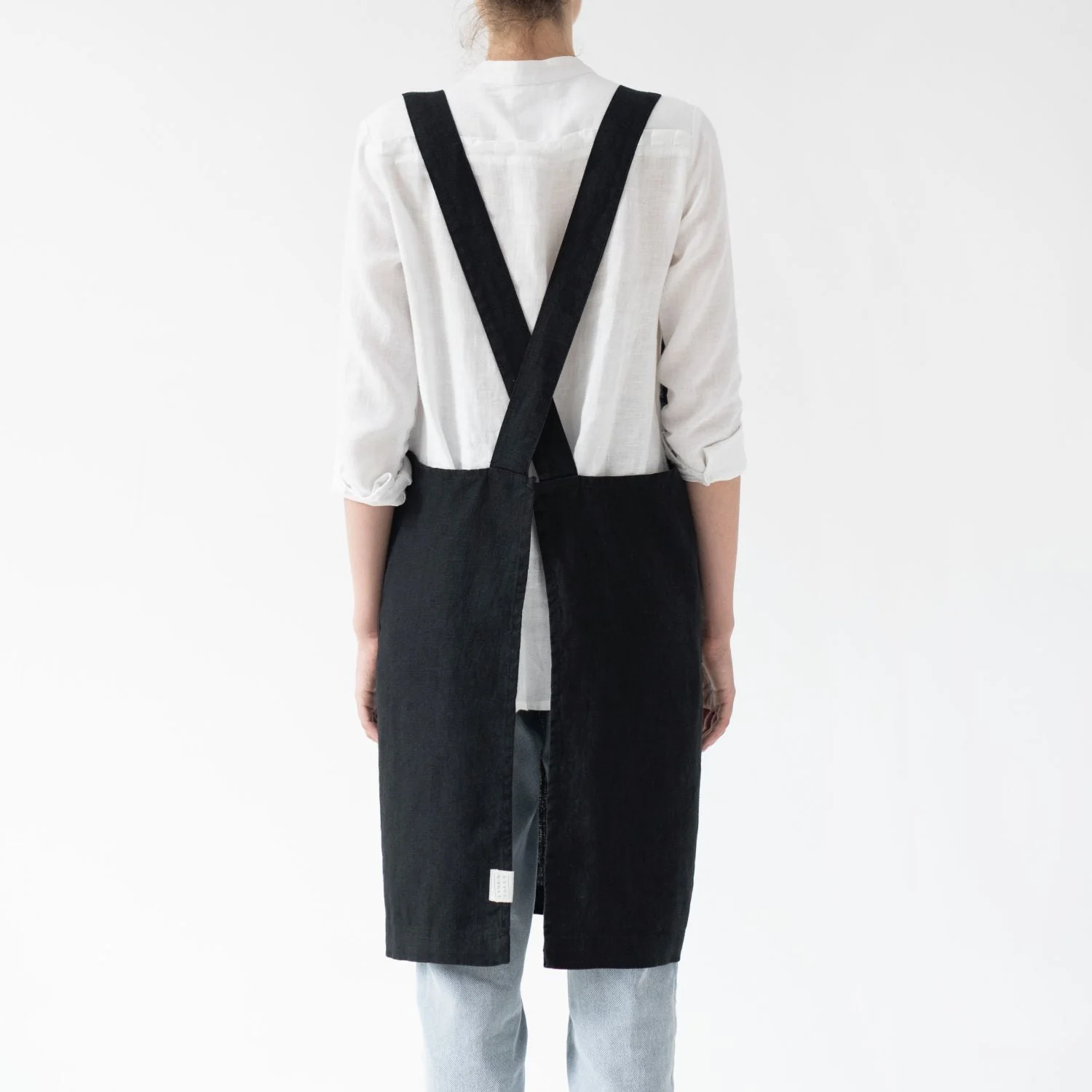 LIMITED EDITION Black Linen Crossback Apron - Image 3