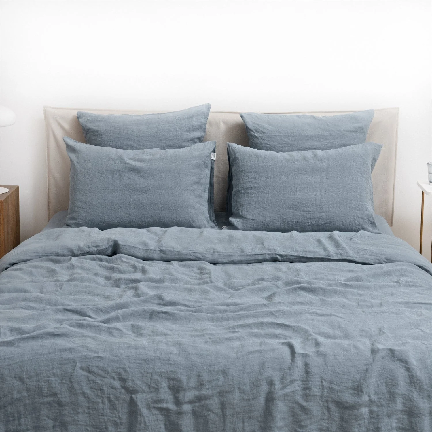 Blue Fog Linen Duvet Cover Set - Image 3