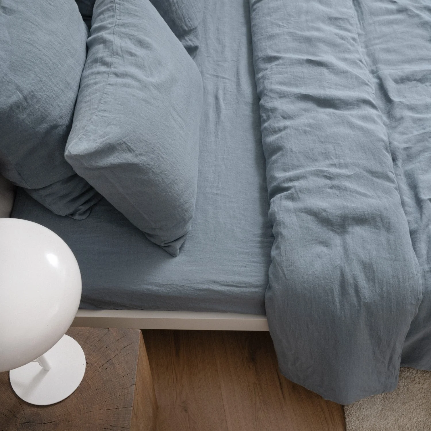 Blue Fog Linen Duvet Cover Set - Image 4